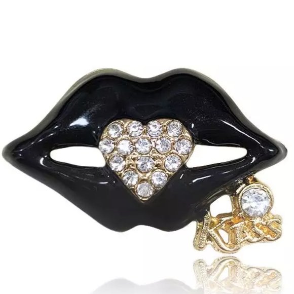 **NEW! BEAUTIFUL NECKLACE - Juicy RED - BLACK - PINK LIPS Kiss Pendant Stylish - Picture 5 of 5